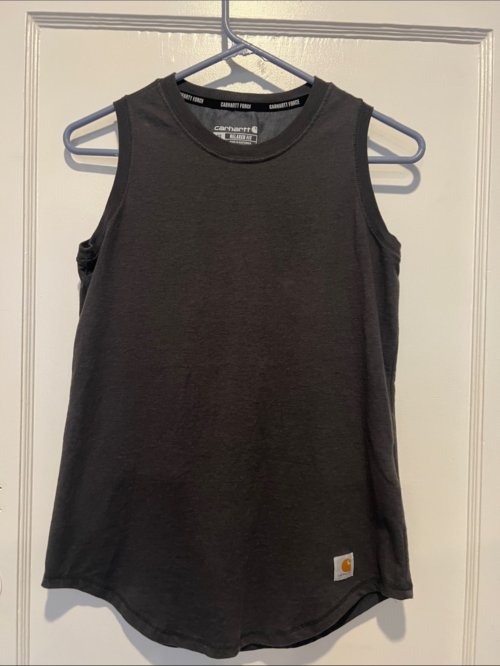 Carhartt Black Women's Tank with Logo Patch. Loose fit XS